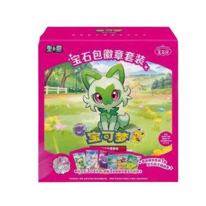 Chinese Pokemon Gem Pack Badge Set Box