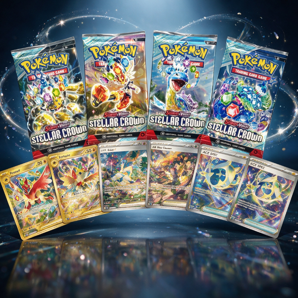 Pokémon Scarlet & Violet Stellar Crown Booster Pack – 10 Random Pokémon Cards - Image 2